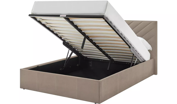 Home Luca End Lift Small Double Ottoman Bed - Latte 14662413
