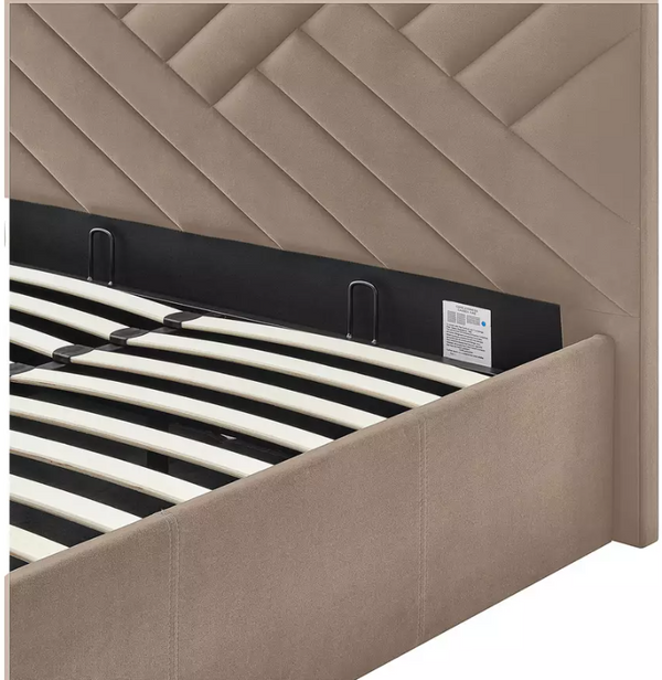Home Luca End Lift Small Double Ottoman Bed - Latte 14662413