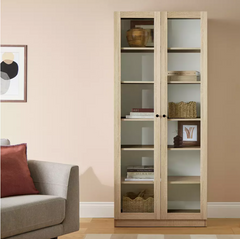 Home Carla 2 Door Display Cabinet - Oak 17684230