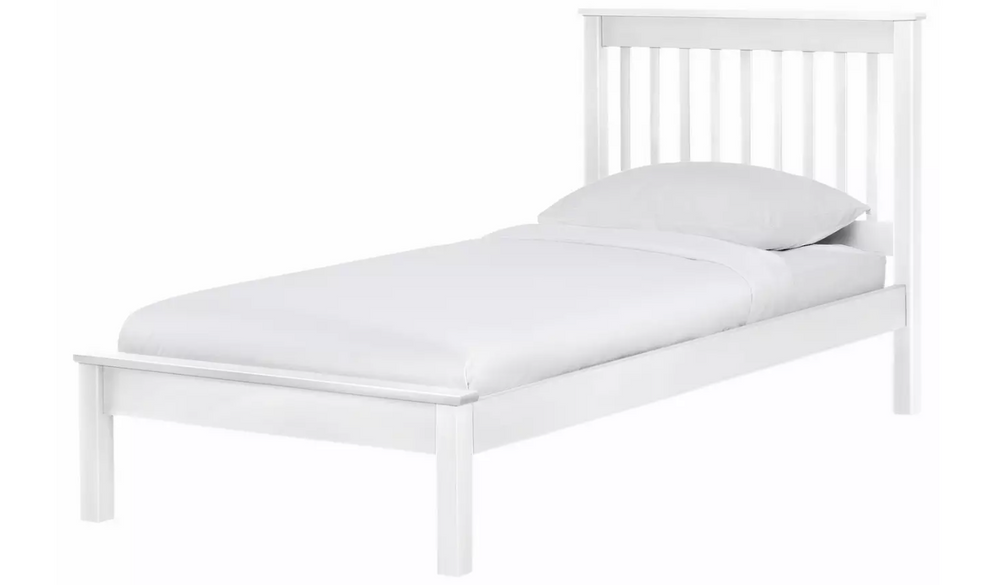 Home Aspley Single Wooden Bed Frame - White 14989622