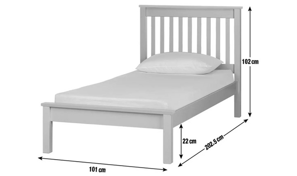 Home Aspley Single Wooden Bed Frame - White 14989622