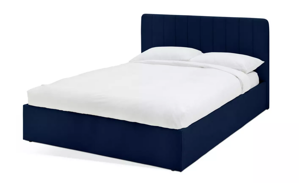 Home Pandora Kingsize End Lift Ottoman Bed - Navy 17751589