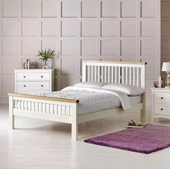 Home Aubrey Kingsize Wooden Bed Frame - Two Tone 13345676