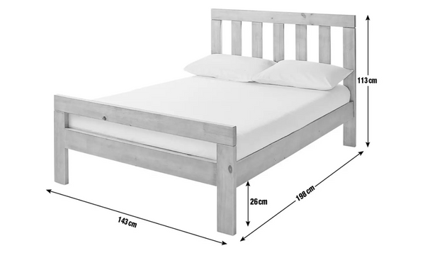 Home Chile Double Wooden Bed Frame - Dark Wood 14986371