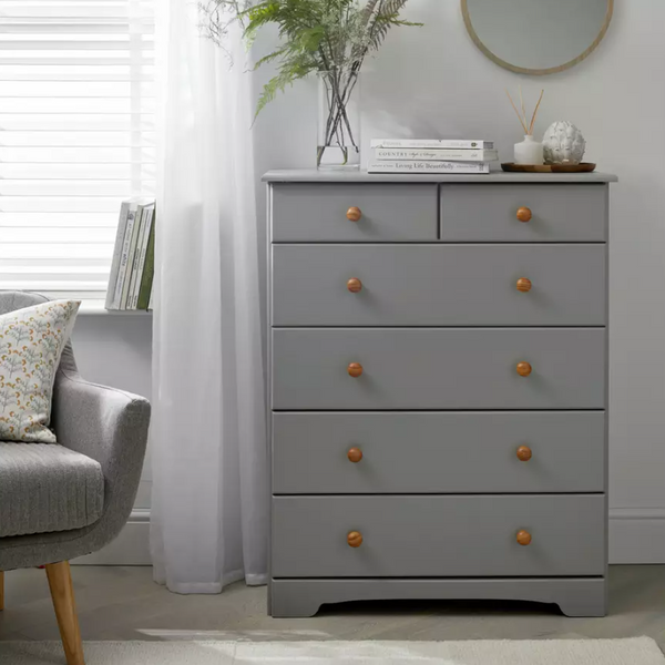 Home Nordic 6 Drawer Chest - Grey 14701178