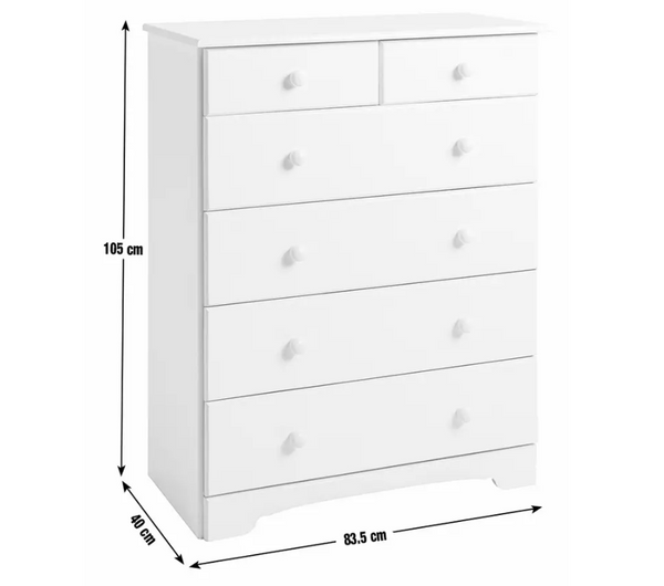 Home Nordic 6 Drawer Chest - Grey 14701178
