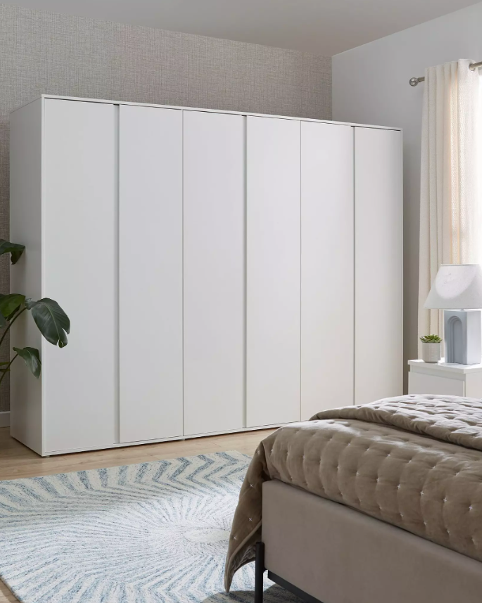 Lisson 6 Door Wardrobe - White W9Z01
