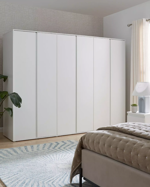 Lisson 6 Door Wardrobe - White W9Z01