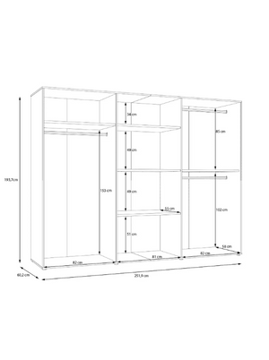 Lisson 6 Door Wardrobe - Oatmeal W9ZGW