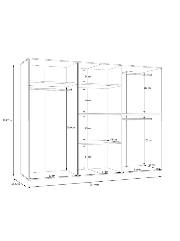 Lisson 6 Door Wardrobe - Oatmeal W9ZGW