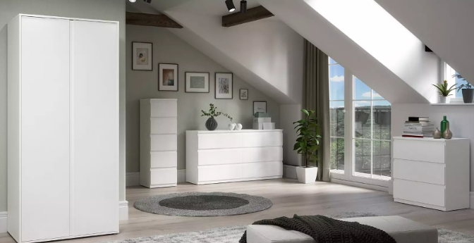 Lisson 2 Door Wardrobe - White VKM64