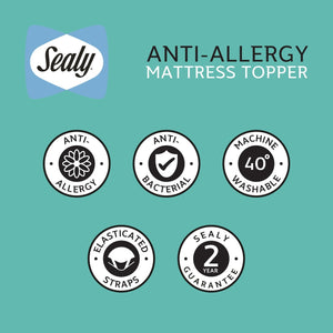 Sealy Anti Allergy 4cm Mattress Topper - Double 11156702