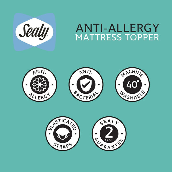 Sealy Anti Allergy 4cm Mattress Topper - Double 11156702