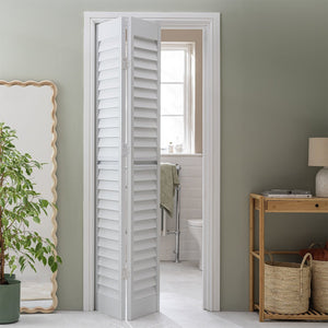 Shutter Effect Bi-Folding White Folding Door 17560938