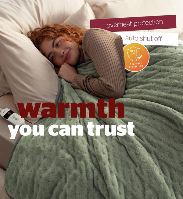 Silentnight Luxury Heated Throw - Sage Green 17700516