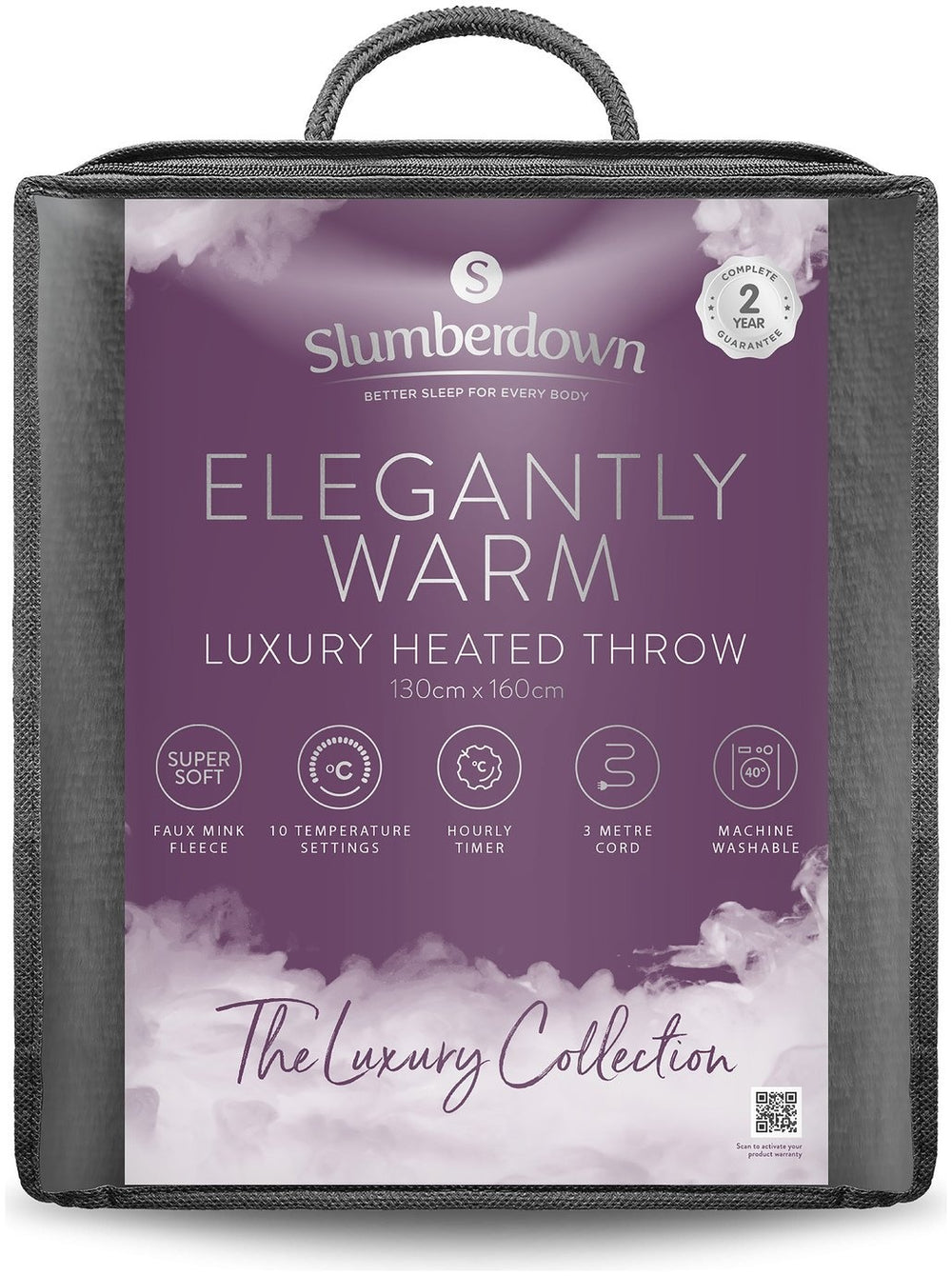 Slumberdown Elegantly Warm Luxury Heated Throw - Charcoal 13348910