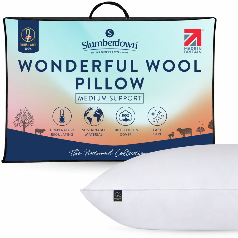 Slumberdown Wonderful Wool Medium Support Pillow - Single 13153844