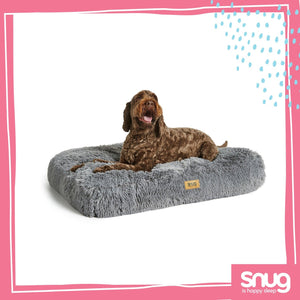 Snug Super Fluffy Grey Pet Bed-Small 15644306