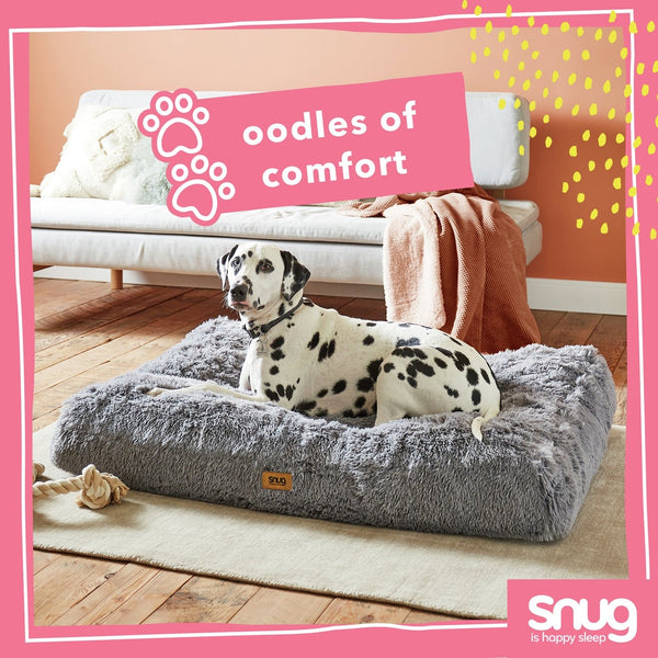 Snug Super Fluffy Grey Pet Bed-Small 15644306