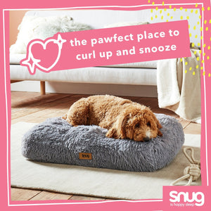 Snug Super Fluffy Grey Pet Bed-Small 15644306