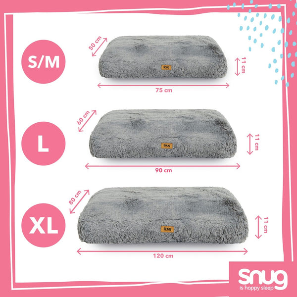 Snug Super Fluffy Grey Pet Bed-Small 15644306