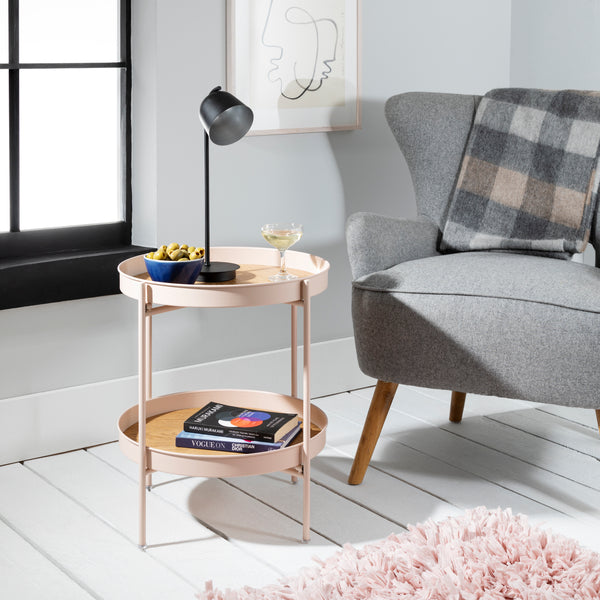Large Double Coffee Side Table in Pink