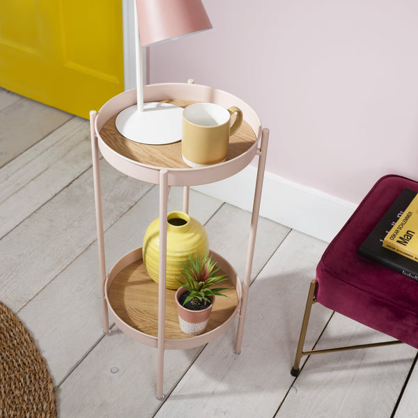 Small Double Side Table in Pink