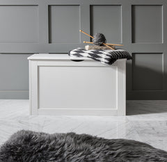 Storage Box Wooden Chest Trunk in Classic White