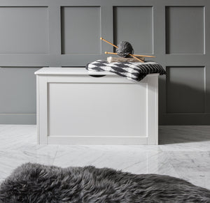 Storage Box Wooden Chest Trunk in Classic White