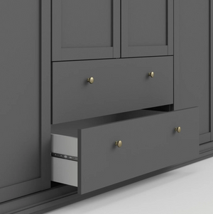 Tvilum paris wardrobe 4 drs + 2 drwr grey 14650676