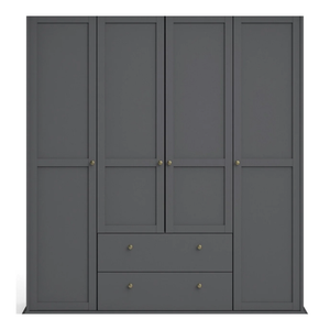 Tvilum paris wardrobe 4 drs + 2 drwr grey 14650676
