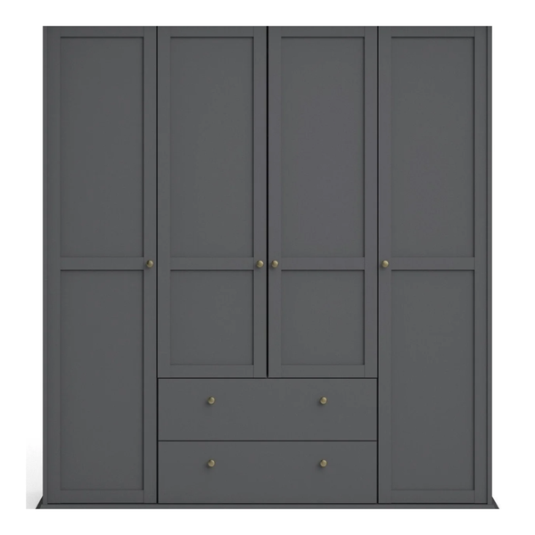 Tvilum paris wardrobe 4 drs + 2 drwr grey 14650676