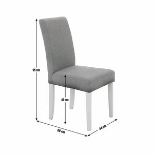 Pair of Tweed Fabric Dining Chairs - Grey 17359352