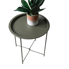 Tray Side Table in Olive Green