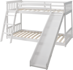 Midsleeper Bunk Bed with Slide in White