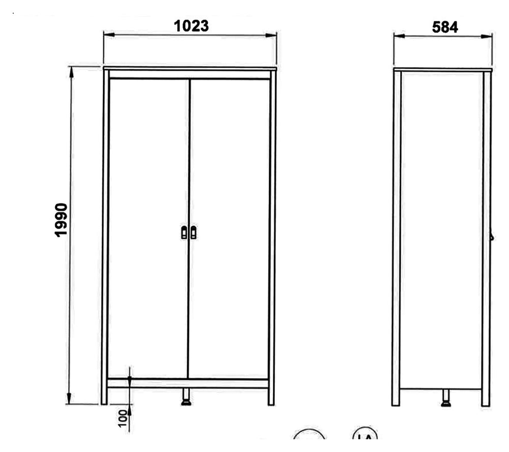 Tvilum Madrid 2 Door Wardrobe - Black 13139112