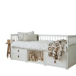 Day Bed with Underbed Storage Drawers in White
