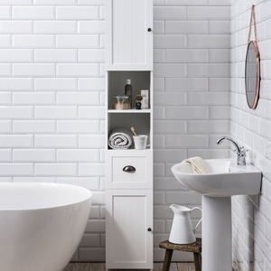 Stow Tallboy Bathroom Cabinet Storage Unit in White
