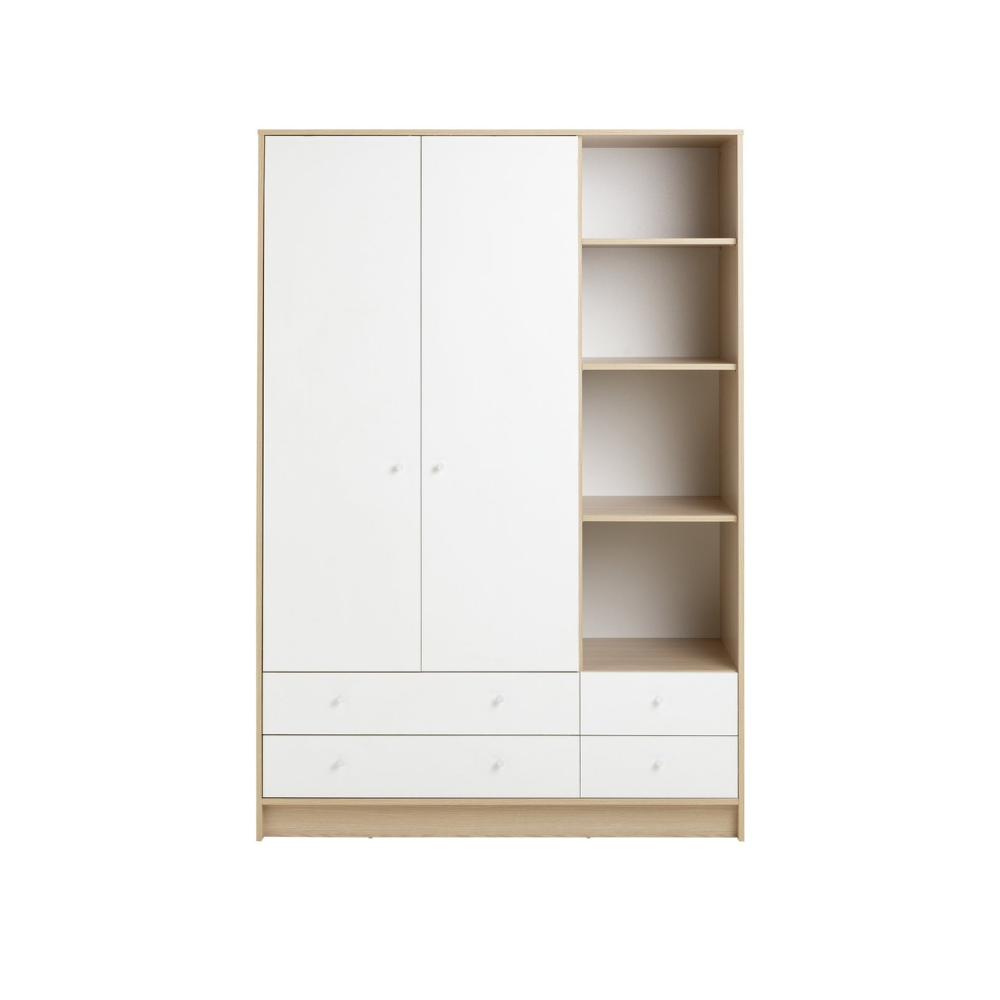 Malibu 2 Door 4 Drawer Wardrobe - White 13419722