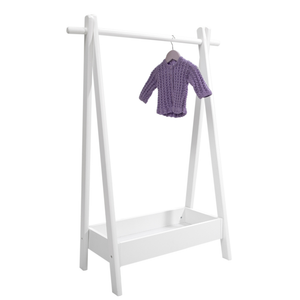 Childrens Standing Clothes Rack in White