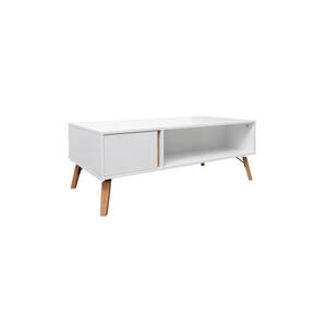 White Coffee Table with Pine Legs
