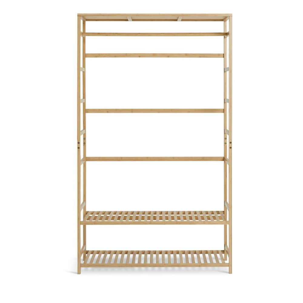 Habitat Cullen Double Bamboo Open Wardrobe - Oak 14356578