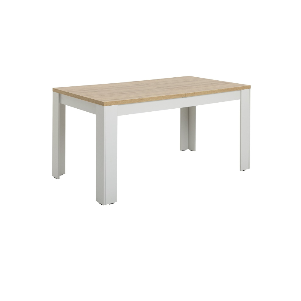 Grey oak extending dining table with wood effect finish