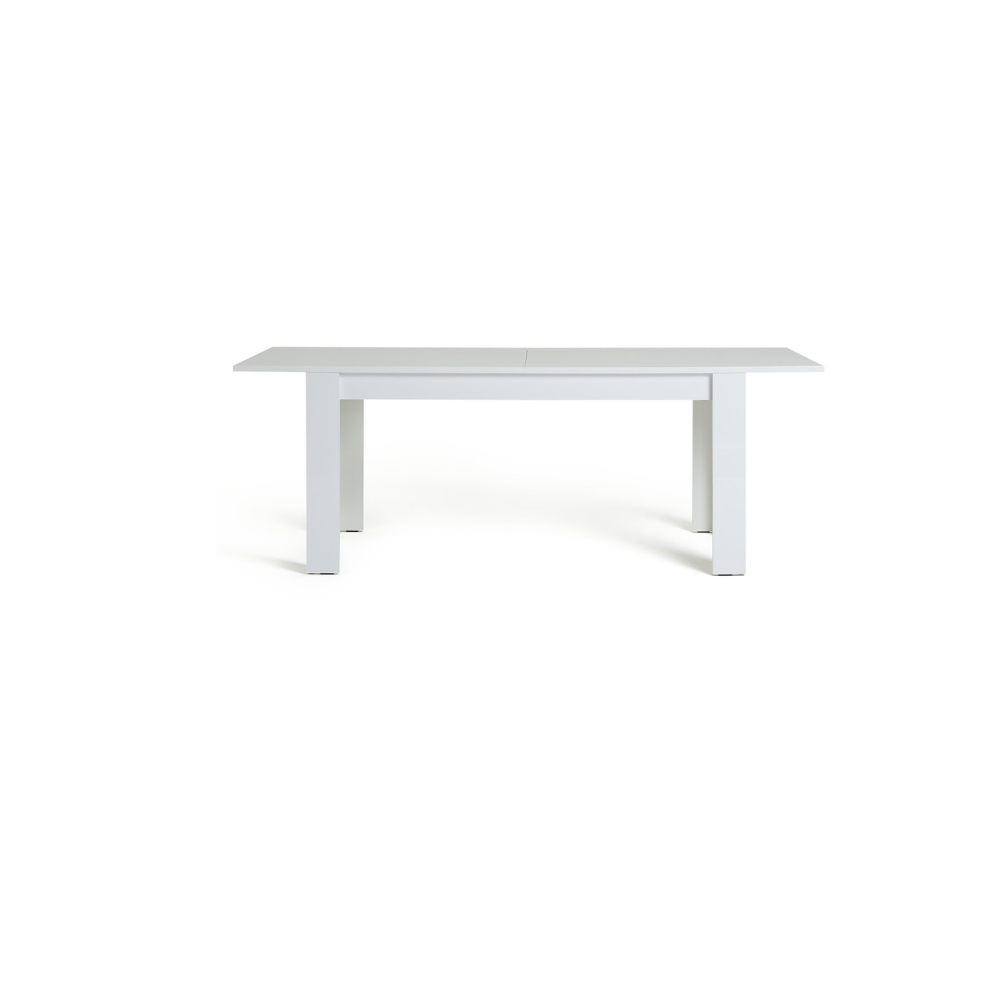 White gloss extending 8 seater dining table