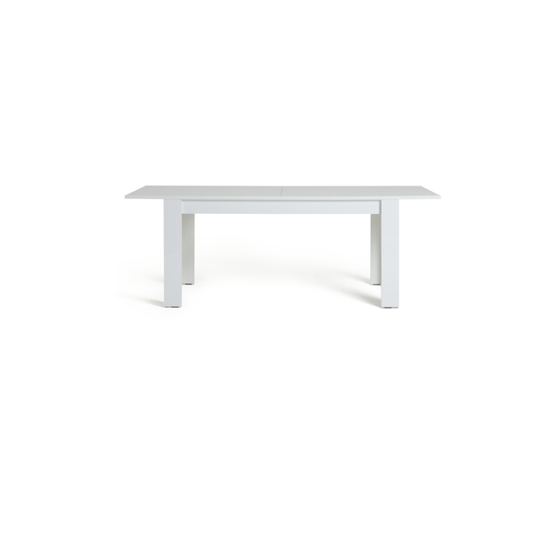 White gloss extending 8 seater dining table