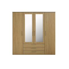 Brisbane 4 Door 3 Drawer Wardrobe - Oak 15822568