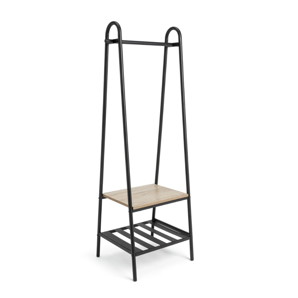 Habitat Turner Single Clothes Rail - Black 12001629