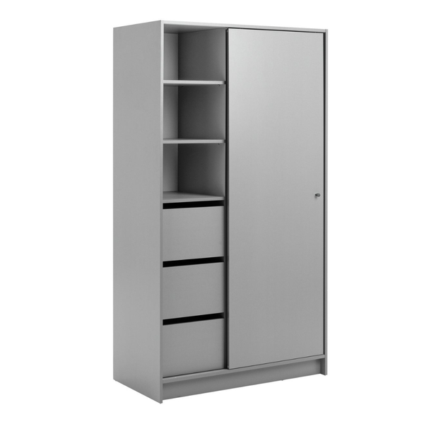 Malibu 1 Door Sliding Wardrobe - Grey 13638785