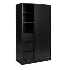 Malibu 1 Door Sliding Wardrobe - Black 13638802