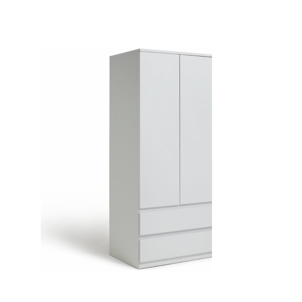 Jenson 2 Door 2 Drawer Wardrobe - Gloss White 17570179